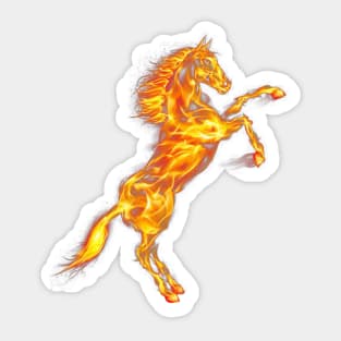 Flaming Orange Fire Horse Sticker